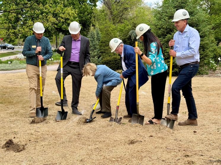 Company team at a groundbreaking